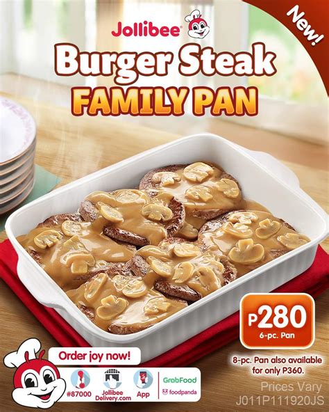 jollibee burger steak family pan price